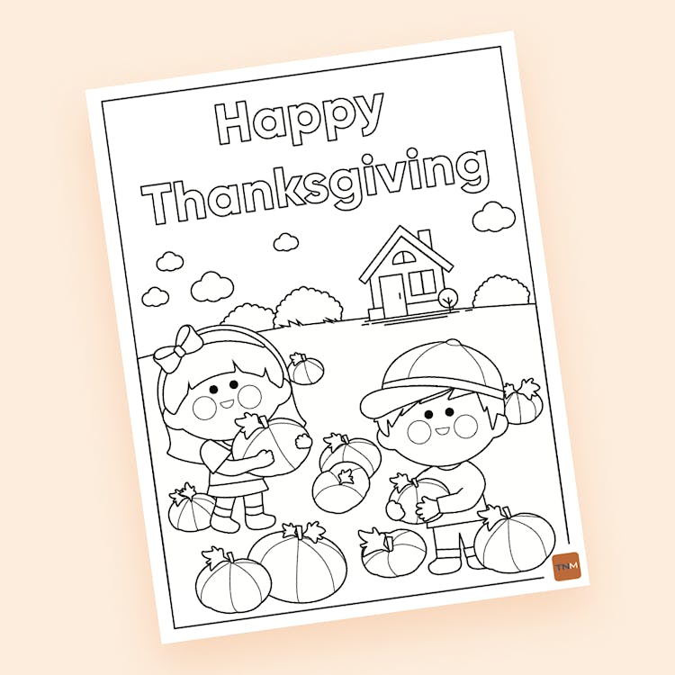 Thanksgiving Colouring Sheet