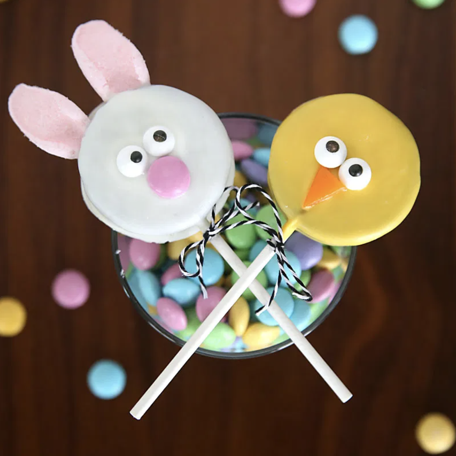 Easy easter bunny chick oreo pops